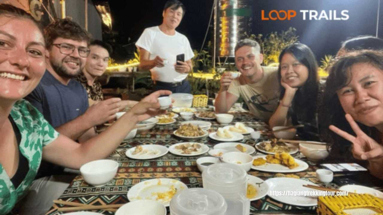 Tay ethnic village cycling Ha Giang rice paddies stilt houses
