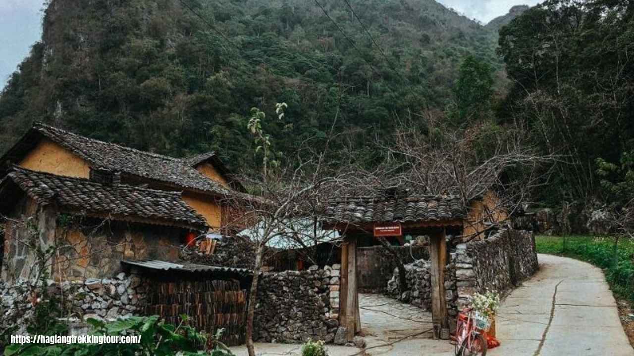 Mountain road and stone plateau scenery in Ha Giang